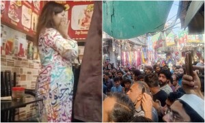 لاہور: عربی حروف تہجی لباس پہننے پر توہین مذہب کا الزام، پولیس نے خاتون کو مشتعل ہجوم سے بحفاظت نکال لیا