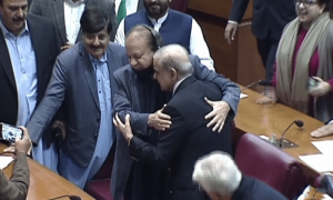Shehbaz Sharif elected prime minister for 2nd time, vows to steer Pakistan &lsquo;back to shore&rsquo; in victory speech