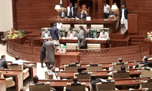 MQM-P&rsquo;s Ali Khurshidi casts vote for president in Sindh Assembly