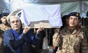 Funeral prayers held for 2 army officers martyred in North Waziristan