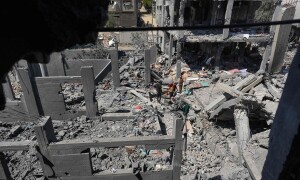 Satellite images show 35pc of Gaza&rsquo;s building destroyed, UN says