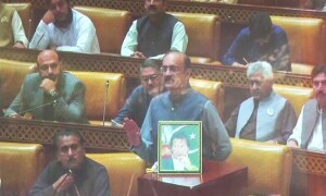 پنجاب اسمبلی میں بجٹ پر بحث کا آغاز، بانی پی ٹی آئی کی تصویر لانے پر ہنگامہ برپا