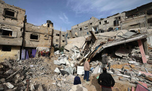 PHOTOS: Palestinians inspect damage from Israeli strikes in Gaza&rsquo;s Rafah