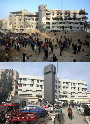 PHOTOS: Before and after of Israeli raid on Gaza&rsquo;s Al-Shifa Hospital