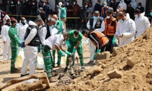 الشفا ہسپتال میں تیسری اجتماعی قبر سے 49 لاشیں برآمد