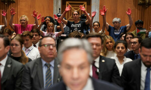 Protesters interrupt Blinken&rsquo;s testimony over Israel policy