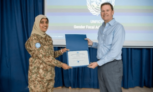 Pakistani peacekeeper Major Sania Safdar wins UN gender award