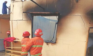 Construction camp torched in midnight attack in Musakhail