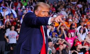 Trump argues he&rsquo;s really running against &lsquo;an evil Democrat system&rsquo; not Harris, during his final rally