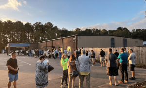Long lines as people arrive at North Carolina polling station