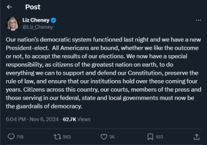 Former US rep Liz Cheney tells Americans to &lsquo;accept the result of our elections&rsquo;