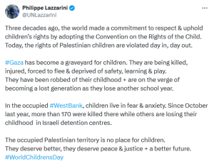 UNRWA chief: Gaza has become a graveyard for children