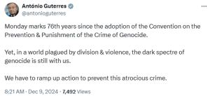 Dark spectre of genocide still with us, says UN chief amid Israel&rsquo;s Gaza offensive
