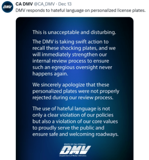 California apologises over license plate mocking last year&rsquo;s Oct 7 attack