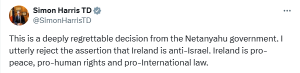 Israel&rsquo;s closure of embassy in Ireland &lsquo;deeply regrettable&rsquo;: Irish PM