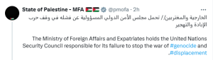 State of Palestine slams UN Security Council over &ldquo;failure to stop genocide&rdquo;
