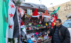 Hundreds protest in Syrian capital after Christmas tree burned