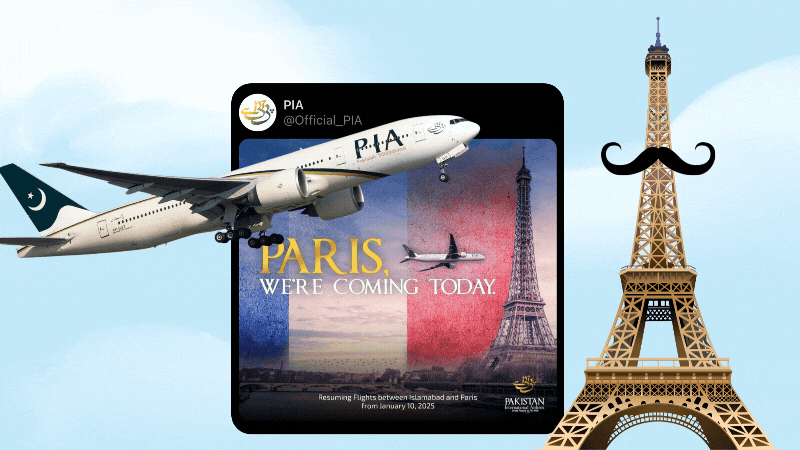 &lsquo;Yikes&rsquo; &mdash; PIA&rsquo;s misplaced advertisement for flights to Paris is worrying the internet