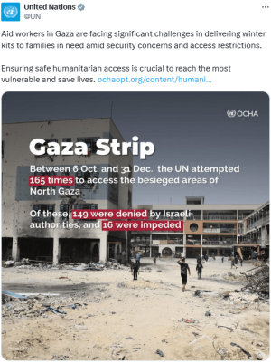 UN says aid workers in Gaza facing &lsquo;significant challenges&rsquo; amid security concerns, access restrictions