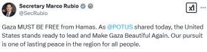 US top diplomat Rubio backs Trump plan on US takeover of Gaza