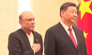 صدر آصف علی زرداری کا بیجنگ میں عظیم ہال کا دورہ، چینی ہم منصب سے ملاقات