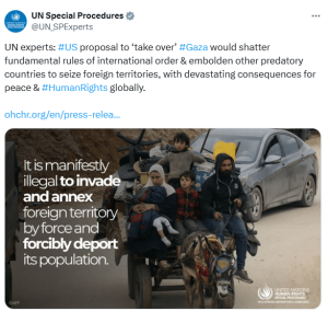 UN experts condemn Trump&rsquo;s plan to &lsquo;take over&rsquo; Gaza