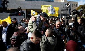 Scenes of joy in Ramallah as several freed Palestinian detainees arrive