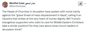 Palestinian pastor questions Trump&rsquo;s evangelical backers on Gaza plan
