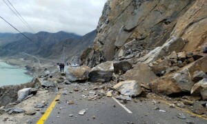 Karakoram Highway blocked at several points due to landsliding from heavy rains