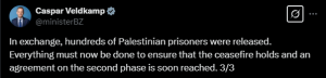 Top Dutch diplomat calls for agreement on second phase of Gaza ceasefire
