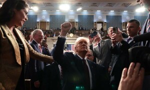 &lsquo;America is back,&rsquo; Trump declares in divisive Congress speech