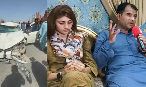 دانیہ شاہ اور حکیم شہزاد لوہا پاڑ کی گاڑی کو حادثہ، ایک جاں بحق، عورت زخمی