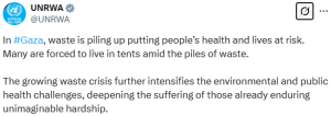 UN agency sounds alarm on health risks of waste piling up in Gaza