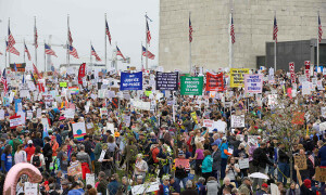 Anti-Trump rallies draw thousands across the US