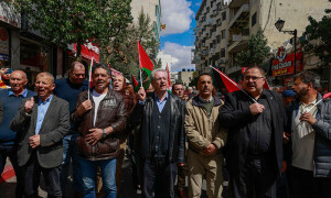 Palestinians in West Bank protest against &lsquo;terrible war&rsquo; in Gaza