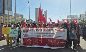 Students and civil society march in Karachi against canals project, warn of looming &lsquo;water wars&rsquo;