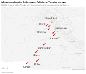 SEE: Indian drones targeted 9 locations across Pakistan on Thursday morning