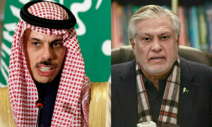 نائب وزیراعظم اسحٰق دار کا سعودی وزیر خارجہ فیصل بن فرحان سے ٹیلیفونک رابطہ