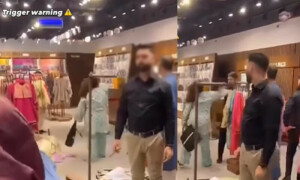 بااثر خاتون کی معروف لباس برانڈ اسٹور کے ملازم پر تشدد کی ویڈیو وائرل