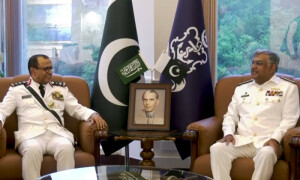 اسلام آباد: سعودی نیول کے سربراہ وائس ایڈمرل عبدالرحمٰن الغریبی کی نیول چیف سے ملاقات