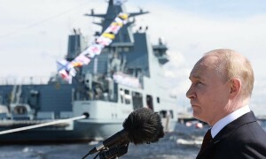 Ukrainian drones target St Petersburg as Russia’s Putin attends scaled-down Navy Day