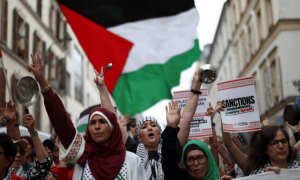 PHOTOS: People take part in a protest in Paris calling for an immediate ceasefire in Gaza