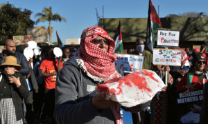 PHOTOS: Demonstrators protest in South Africa&rsquo;s Pretoria over Gaza hunger crisis