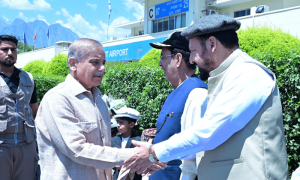 PM Shehbaz arrives in Gilgit to review monsoon damages, distribute relief funds