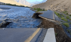 KKH partially blocked by river flow in GB&rsquo;s Hunza: spokesperson