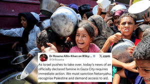 ‘Stain on humanity’: Grief and outrage on social media as UN declares famine in Gaza City