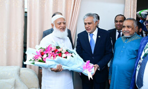 نائب وزیراعظم اسحٰق ڈار کی امیر جماعت اسلامی بنگلہ دیش ڈاکٹرشفیق الرحمٰن سے ملاقات