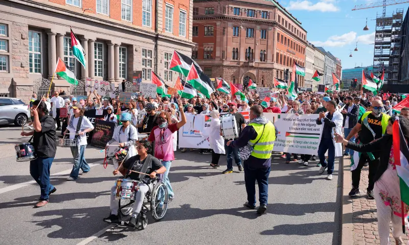 PHOTOS: People demonstrate in support of Palestinians in Denmark&rsquo;s capital Copenhagen