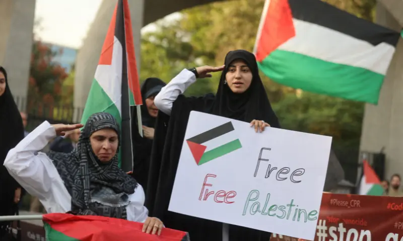 PHOTOS: Pro-Palestine demonstrations in Tehran following Israeli strike on Gaza hospital