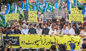 جماعت اسلامی کا &rsquo;حقوق کراچی مارچ&lsquo;، رکاوٹوں کے باوجود کارکنان کی بڑی تعداد میں شرکت